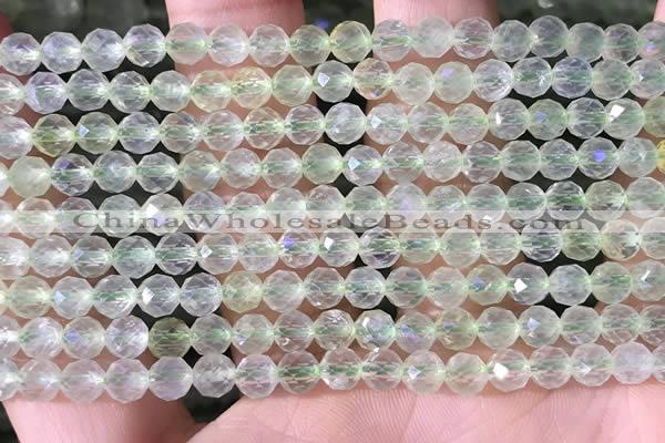 CPR375 15.5 inches 5mm faceted nuggets prehnite gemstone beads