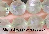 CPR377 15.5 inches 8mm faceted nuggets prehnite gemstone beads