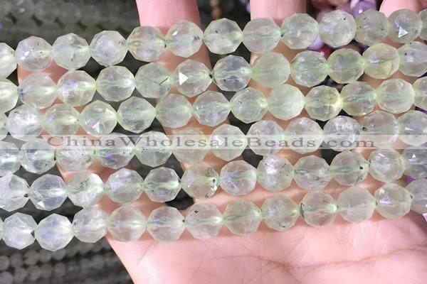 CPR377 15.5 inches 8mm faceted nuggets prehnite gemstone beads