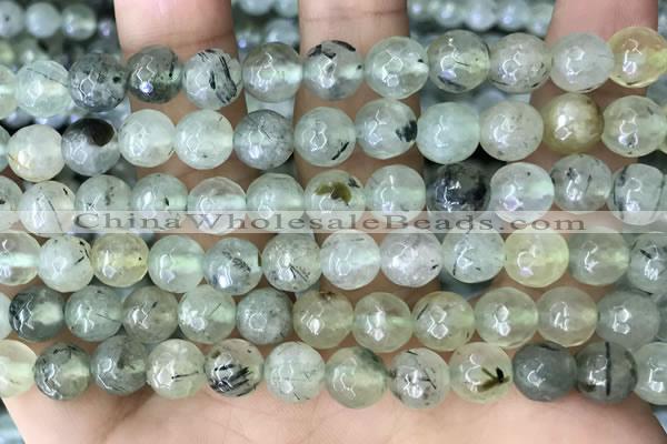 CPR421 15.5 inches 8mm faceted round prehnite beads wholesale