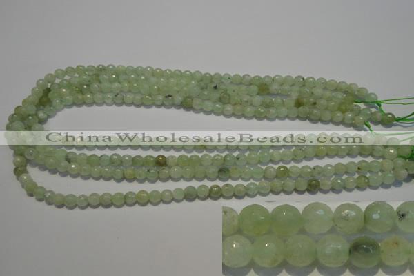 CPR51 15.5 inches 6mm faceted round natural prehnite beads