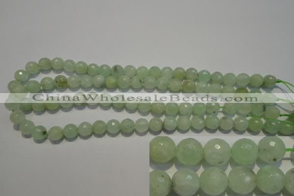 CPR53 15.5 inches 10mm faceted round natural prehnite beads