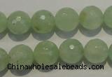 CPR54 15.5 inches 12mm faceted round natural prehnite beads