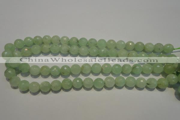 CPR54 15.5 inches 12mm faceted round natural prehnite beads