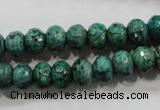 CPT223 15.5 inches 6*10mm faceted rondelle green picture jasper beads