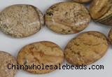 CPT252 15.5 inches 15*20mm oval picture jasper beads wholesale