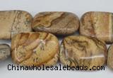 CPT261 15.5 inches 18*25mm rectangle picture jasper beads wholesale