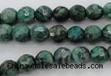 CPT303 15.5 inches 6mm faceted round green picture jasper beads