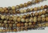 CPT450 15.5 inches 4mm round picture jasper beads wholesale