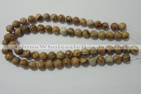 CPT454 15.5 inches 12mm round picture jasper beads wholesale