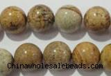 CPT456 15.5 inches 16mm round picture jasper beads wholesale