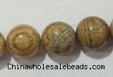 CPT458 15.5 inches 20mm round picture jasper beads wholesale