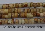 CPT461 15.5 inches 2*4mm heishi picture jasper beads wholesale