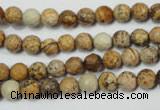 CPT501 15.5 inches 6mm faceted round picture jasper beads wholesale