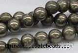 CPY07 16 inches 10mm round pyrite gemstone beads wholesale