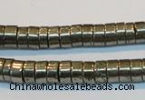 CPY116 15.5 inches 4*8mm heishi pyrite gemstone beads wholesale
