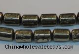 CPY122 15.5 inches 8*12mm tube pyrite gemstone beads wholesale