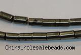 CPY127 15.5 inches 5*8mm tube pyrite gemstone beads wholesale