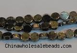 CPY150 15.5 inches 6mm coin pyrite gemstone beads wholesale