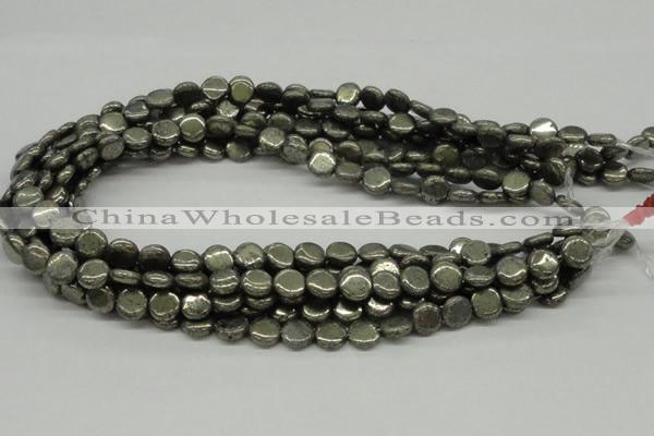 CPY16 16 inches 10mm coin pyrite gemstone beads wholesale