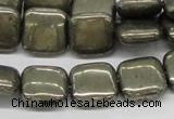 CPY22 16 inches 12*12mm square pyrite gemstone beads wholesale