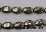 CPY231 15.5 inches 8*12mm oval pyrite gemstone beads wholesale