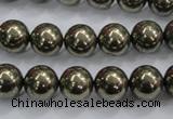 CPY24 16 inches 12mm round pyrite gemstone beads wholesale