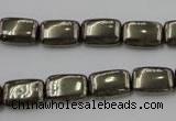 CPY240 15.5 inches 8*12mm rectangle pyrite gemstone beads wholesale