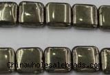 CPY252 15.5 inches 14*14mm square pyrite gemstone beads wholesale