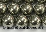 CPY262 15.5 inches 8mm round pyrite gemstone beads wholesale