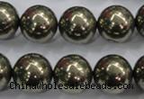 CPY27 16 inches 18mm round pyrite gemstone beads wholesale