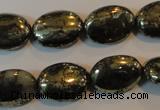 CPY312 15.5 inches 13*18mm oval pyrite gemstone beads wholesale