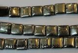 CPY315 15.5 inches 8*8mm square pyrite gemstone beads wholesale