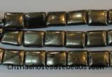 CPY320 15.5 inches 8*10mm rectangle pyrite gemstone beads wholesale