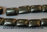 CPY321 15.5 inches 10*14mm rectangle pyrite gemstone beads wholesale