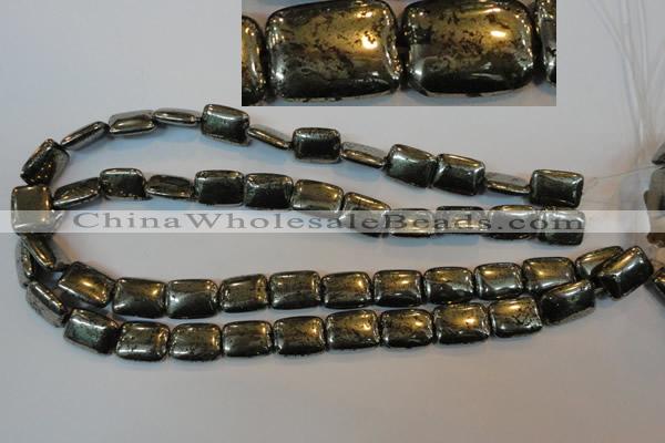 CPY322 15.5 inches 12*16mm rectangle pyrite gemstone beads wholesale