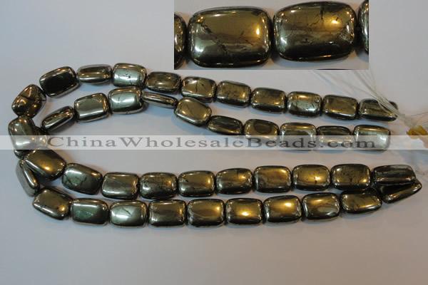 CPY323 15.5 inches 13*18mm rectangle pyrite gemstone beads wholesale