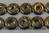 CPY337 15.5 inches 14mm donut pyrite gemstone beads wholesale