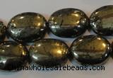 CPY34 16 inches 15*20mm oval pyrite gemstone beads wholesale