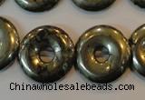 CPY340 15.5 inches 20mm donut pyrite gemstone beads wholesale