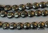 CPY35 16 inches 8mm coin pyrite gemstone beads wholesale