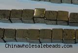 CPY352 15.5 inches 8*8mm cube pyrite gemstone beads wholesale