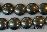 CPY36 16 inches 14mm coin pyrite gemstone beads wholesale