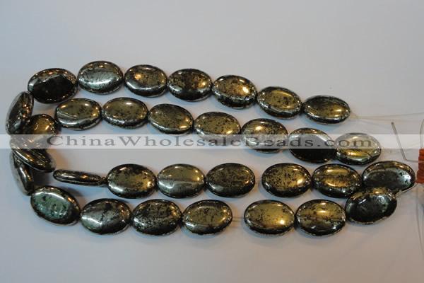 CPY42 16 inches 18*25mm oval pyrite gemstone beads wholesale