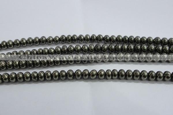 CPY422 15.5 inches 4*6mm rondelle pyrite gemstone beads