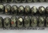 CPY429 15.5 inches 5*8mm faceted rondelle pyrite gemstone beads