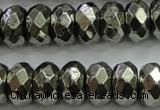 CPY430 15.5 inches 6*10mm faceted rondelle pyrite gemstone beads