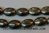 CPY44 16 inches 10*14mm oval pyrite gemstone beads wholesale