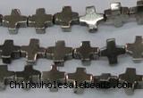 CPY581 15.5 inches 8*8mm cross pyrite gemstone beads wholesale