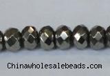 CPY588 15.5 inches 8*12mm faceted rondelle pyrite gemstone beads